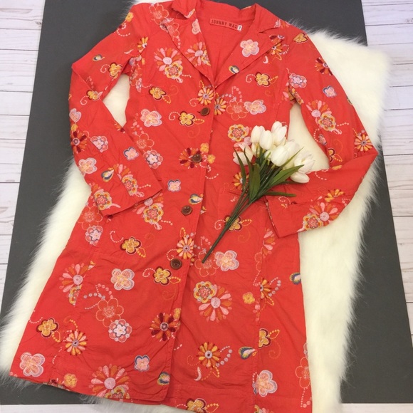 Johnny Was Jackets & Blazers - Johny Was Long Coat Jacket With embroidered Flower